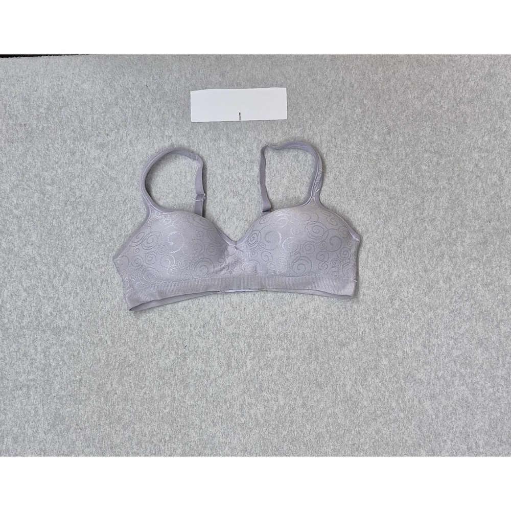 Bali Women Bra 36C Purple Geometric T Shirt Wireless Strap Knit